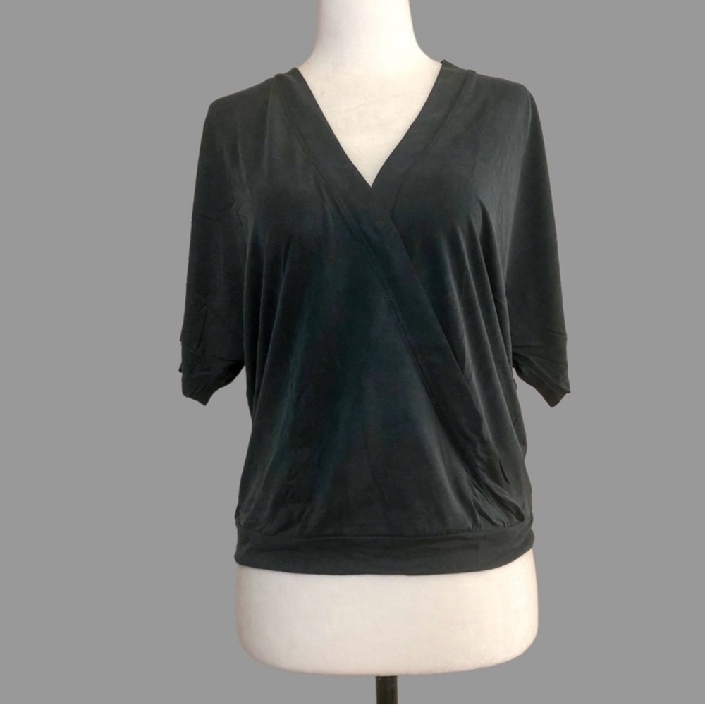 Anthropologie Crossover Top with Flutter Sleeves